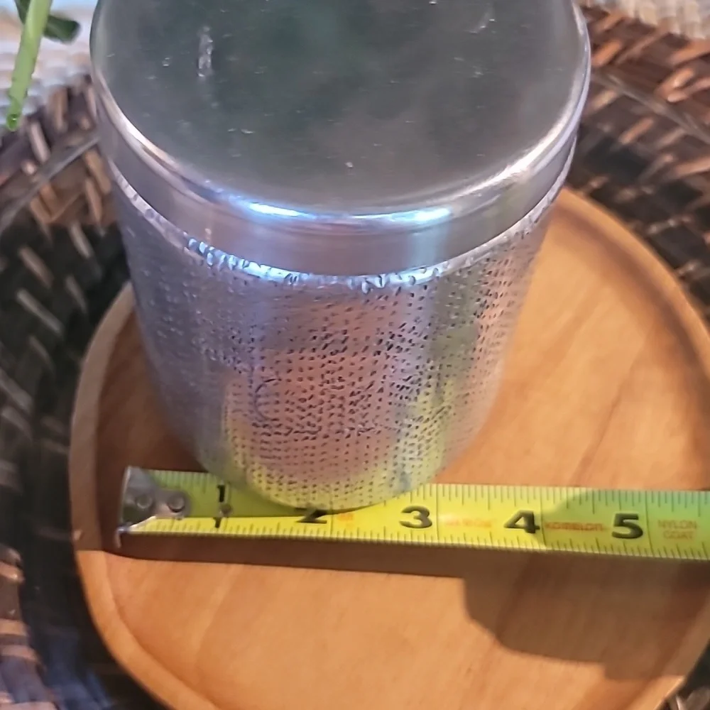 Vintage threshold aluminum etched lidded canister